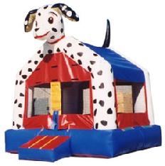 Dalmation Bouncer as low as $79.00 a day.  Unit dimensions are 13w*13d.